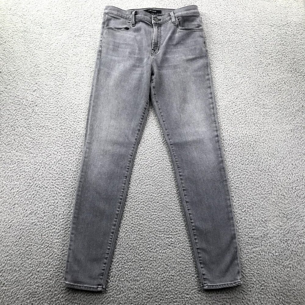 J BRAND Womens Size 30 MARIA Mid Rise Faded Gray Pebble Wash Stretch Skinny Jean
